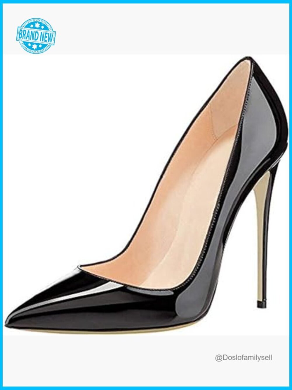 Sexy Pointed Toe High Heels Patent Leather Pumps 4.72" Stiletto Evening Dress